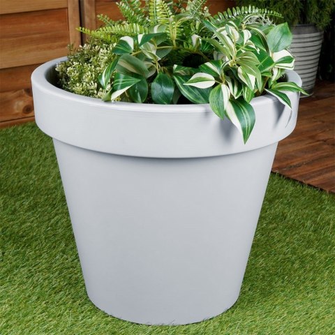 Doniczka ogrodowa plastikowa szara okrągła 48x43 cm VILDE 339429