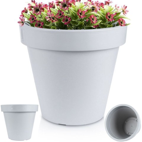 Doniczka ogrodowa plastikowa szara okrągła 48x43 cm VILDE 339429