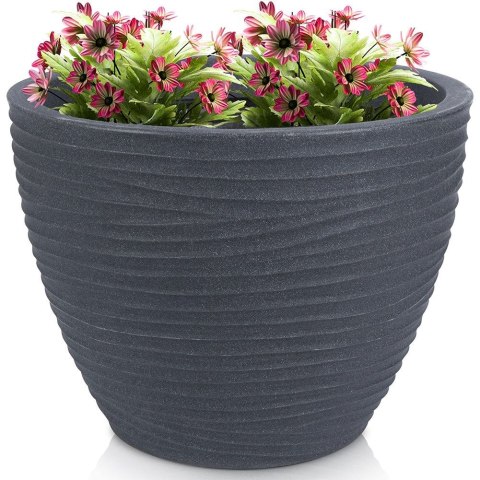 Doniczka ogrodowa plastikowa szara okrągła 48,5x37,5 cm VILDE 339444