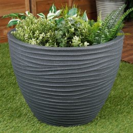 Doniczka ogrodowa plastikowa szara okrągła 48,5x37,5 cm VILDE 339444