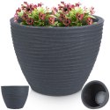 Doniczka ogrodowa plastikowa szara okrągła 48,5x37,5 cm VILDE 339444