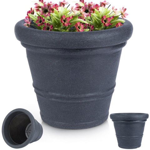 Doniczka ogrodowa plastikowa szara okrągła 52x43 cm VILDE 339432