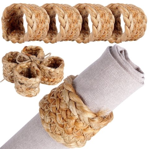 Obrączki pierścienie na serwetki juta 4 sztuki HOME STYLING COLLECTION 139620
