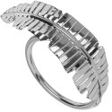 Obrączki pierścienie na serwetki metalowe srebrne liście 4.5cm 4 sztuki VILDE 139082