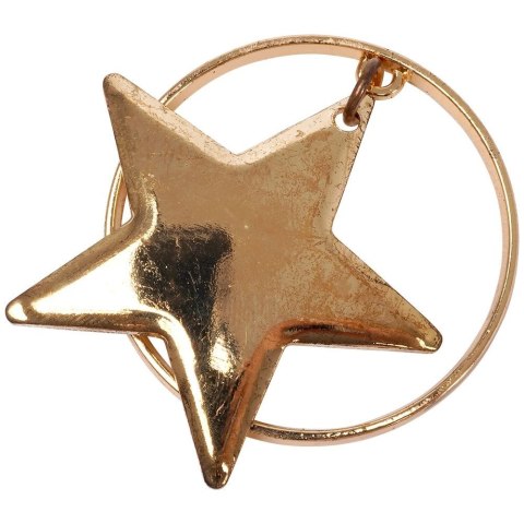 Obrączki pierścienie na serwetki metalowe złote gwiazdki 4cm 4 sztuki VILDE 139229