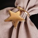 Obrączki pierścienie na serwetki metalowe złote gwiazdki 4cm 4 sztuki VILDE 139229