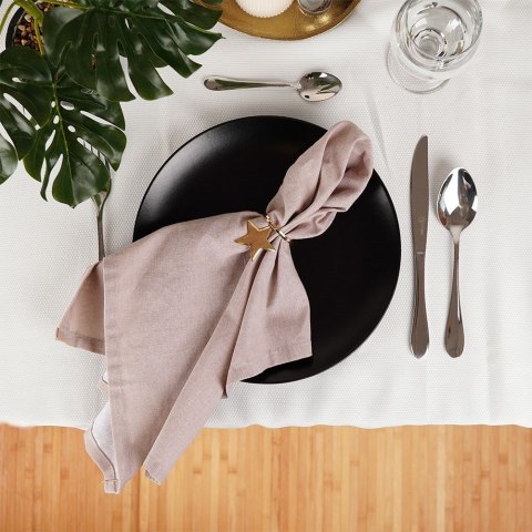 Obrączki pierścienie na serwetki metalowe złote gwiazdki 4cm 4 sztuki VILDE 139229