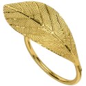 Obrączki pierścienie na serwetki metalowe złote liście 4.5cm 4 sztuki VILDE 139081