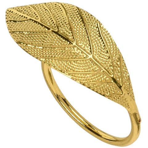 Obrączki pierścienie na serwetki metalowe złote liście 4.5cm 4 sztuki VILDE 139081