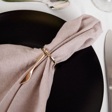 Obrączki pierścienie na serwetki metalowe złote sztućce 4cm 4 sztuki VILDE 139231