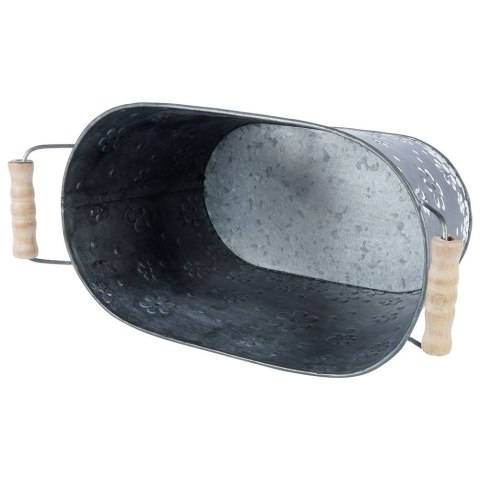 Osłonka na doniczkę metalowa kwiatki mała podłużna 29,5 cm VILDE 339415