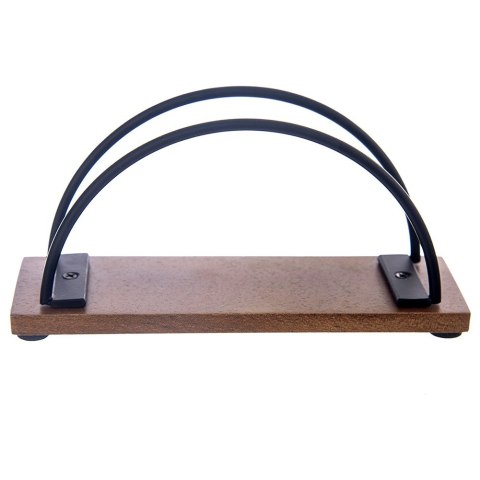 Serwetnik drewniany metalowy na serwetki na stół czarny RADKA 16x5x8cm ORION 154319