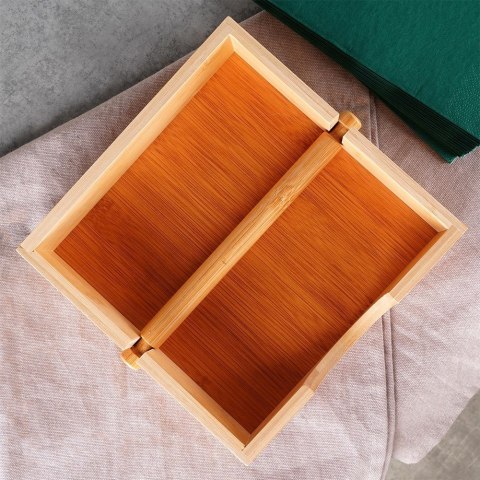 Serwetnik drewniany stojak na serwetki pojemnik organizer 20.5x18.5x5cm HIT 139638