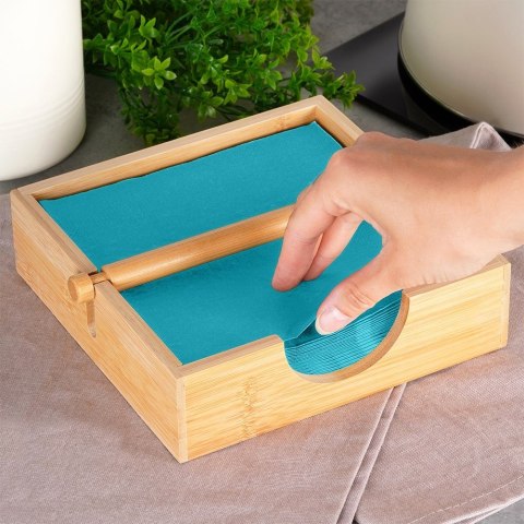 Serwetnik drewniany stojak na serwetki pojemnik organizer 20.5x18.5x5cm HIT 139638