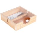 Serwetnik drewniany stojak na serwetki pojemnik organizer 20.5x18.5x5cm HIT 139638