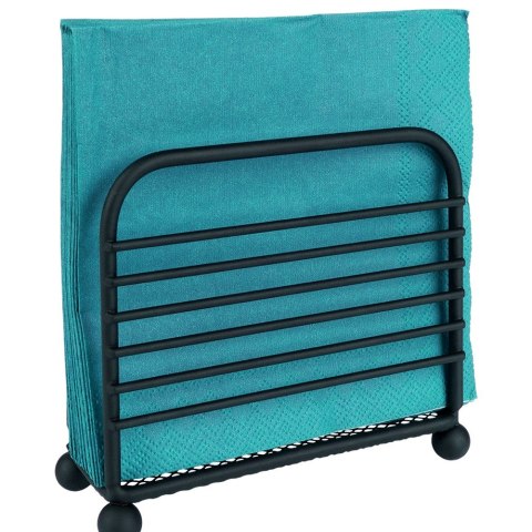 Serwetnik metalowy stojak na serwetki organizer pojemnik czarny 11.5x10cm VILDE 139317
