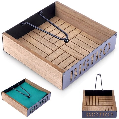 Serwetnik z dociskiem pojemnik stojak na serwetki organizer BISTRO 18x18cm VILDE 139379