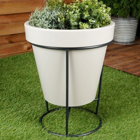 Stojak na doniczkę metalowy czarny dwustronny 37x41 cm VILDE 339464