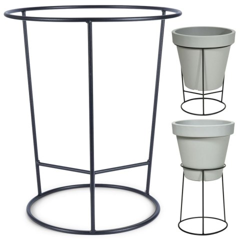 Stojak na doniczkę metalowy czarny dwustronny 45x53 cm VILDE 339465