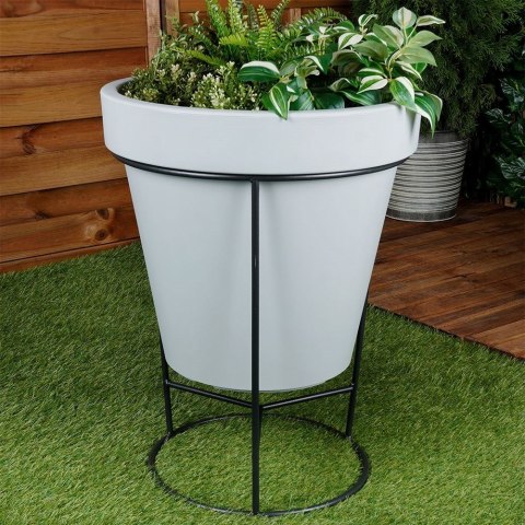 Stojak na doniczkę metalowy czarny dwustronny 45x53 cm VILDE 339465