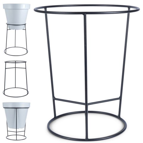 Stojak na doniczkę metalowy czarny dwustronny 45x53 cm VILDE 339465