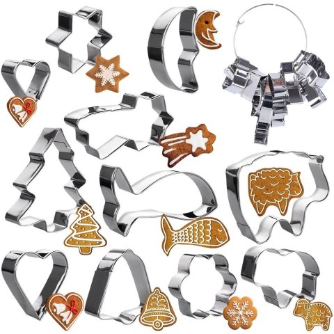 Wykrawacze do ciastek aluminiowe Boże Narodzenie 10 ele. LA CUCINA 259352