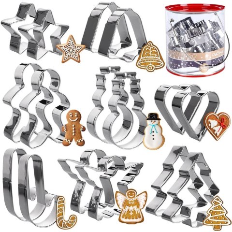 Wykrawacze do ciastek stalowe Boże Narodzenie 14 cm 16 ele. LA CUCINA 259110