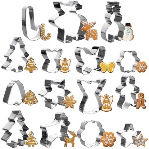 Wykrawacze do ciastek stalowe Boże Narodzenie 17 cm 15 ele. LA CUCINA 121119
