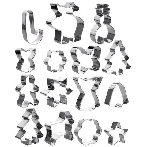 Wykrawacze do ciastek stalowe Boże Narodzenie 17 cm 15 ele. LA CUCINA 121119