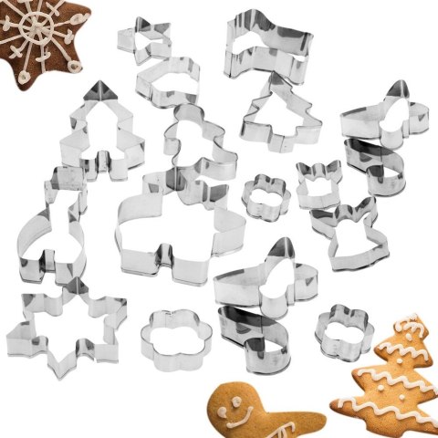 Wykrawacze do ciastek stalowe Boże Narodzenie 17 cm 15 ele. LA CUCINA 121119