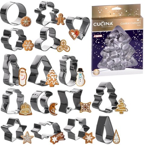 Wykrawacze do ciastek stalowe Boże Narodzenie 5 cm 16 ele. LA CUCINA 259109