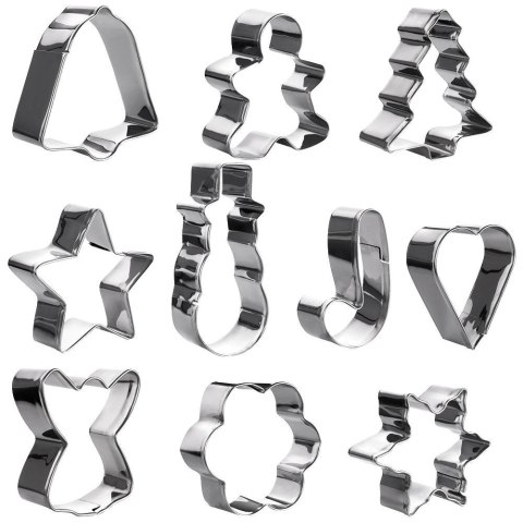 Wykrawacze do ciastek stalowe Boże Narodzenie 7,5 cm 10 ele. LA CUCINA 121116