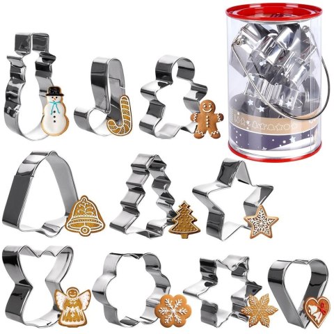 Wykrawacze do ciastek stalowe Boże Narodzenie 7,5 cm 10 ele. LA CUCINA 121116