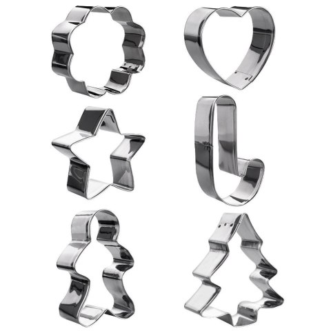 Wykrawacze do ciastek stalowe Boże Narodzenie 7,5 cm 6 ele. LA CUCINA 121112