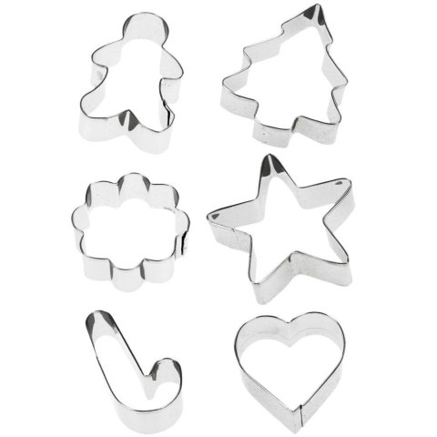 Wykrawacze do ciastek stalowe Boże Narodzenie 7,5 cm 6 ele. LA CUCINA 121112
