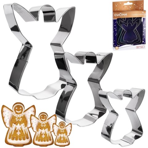 Wykrawacze do ciastek stalowe anioł 12 cm 3 szt. LA CUCINA 121111-A