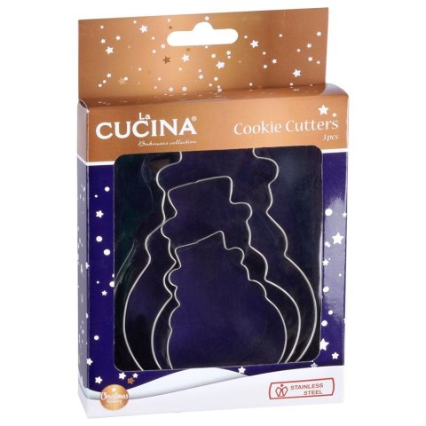 Wykrawacze do ciastek stalowe bałwan 13 cm 3 szt. LA CUCINA 121111-B