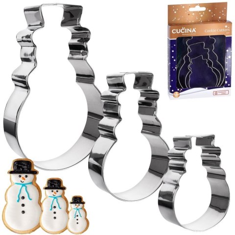 Wykrawacze do ciastek stalowe bałwan 13 cm 3 szt. LA CUCINA 121111-B