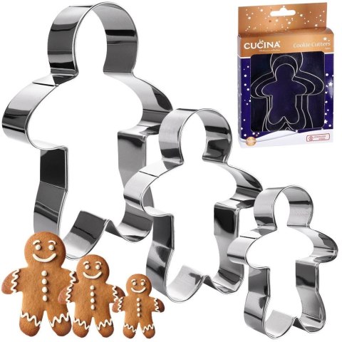 Wykrawacze do ciastek stalowe ludzik 12,5 cm 3 szt. LA CUCINA 121111-L