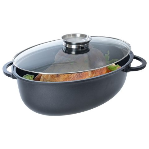 Brytfanna brytfanka aluminiowa z pokrywką do piekarnika owalna 8L 43x30cm ORION 123766