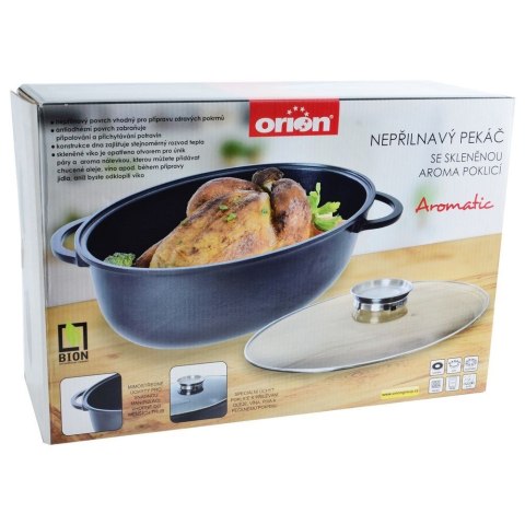 Brytfanna brytfanka aluminiowa z pokrywką do piekarnika owalna 8L 43x30cm ORION 123766