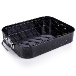 Brytfanna granitowa do piekarnika brytfanka prostokątna z rusztem NATURE 8L 42x32x8cm NAVA 10-103-168