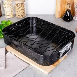 Brytfanna granitowa do piekarnika brytfanka prostokątna z rusztem NATURE 8L 42x32x8cm NAVA 10-103-168