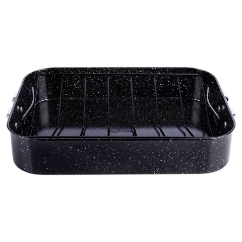 Brytfanna granitowa do piekarnika brytfanka prostokątna z rusztem NATURE 8L 42x32x8cm NAVA 10-103-168