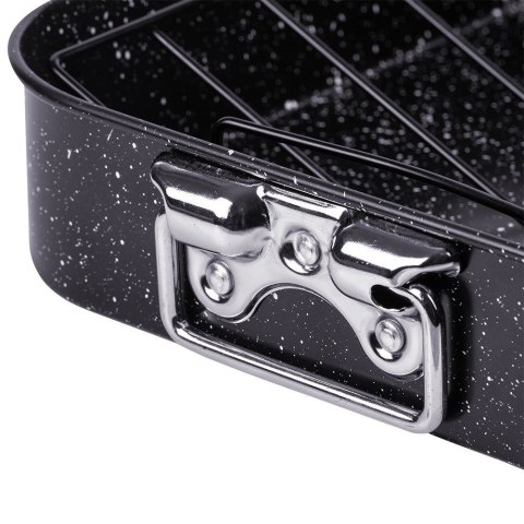 Brytfanna granitowa do piekarnika brytfanka prostokątna z rusztem NATURE 8L 42x32x8cm NAVA 10-103-168