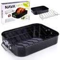 Brytfanna granitowa do piekarnika brytfanka prostokątna z rusztem NATURE 8L 42x32x8cm NAVA 10-103-168