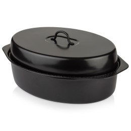 Brytfanna granitowa do piekarnika brytfanka z pokrywką owalna NATURE 6.5L 42x29x17cm NAVA 10-103-166