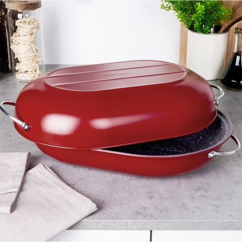 Brytfanna granitowa do piekarnika brytfanka z pokrywką owalna TAURUS 5.5L 44x28x14.5cm NAVA 10-103-133