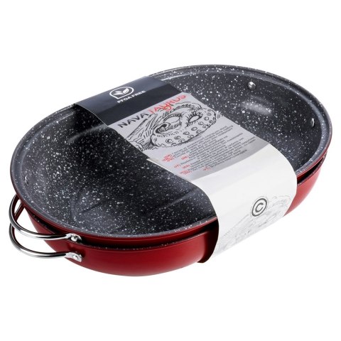 Brytfanna granitowa do piekarnika brytfanka z pokrywką owalna TAURUS 5.5L 44x28x14.5cm NAVA 10-103-133
