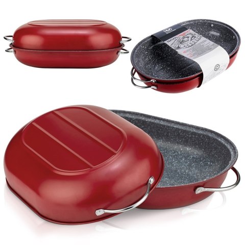 Brytfanna granitowa do piekarnika brytfanka z pokrywką owalna TAURUS 5.5L 44x28x14.5cm NAVA 10-103-133